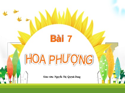 Bài giảng Tiếng Việt 2 (Kết nối tri thức với cuộc sống) - Chủ đề 7 - Bài 7: Hoa phượng