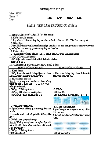 Kế hoạch bài dạy buổi 2 môn Tiếng Việt 2 (Kết nối tri thức) - Tuần 7