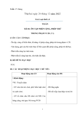 Giáo án Lớp 2 - Tuần 17 - Năm học 2022-2023