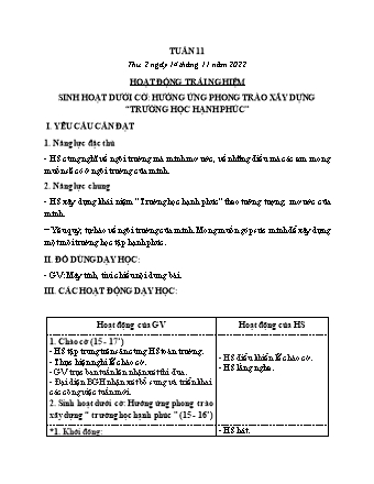 Kế hoạch bài dạy các môn Lớp 2 - Tuần 11 (Thứ 2, 3, 4) - Năm học 2022-2023 - Trần Thị Khánh Huyền