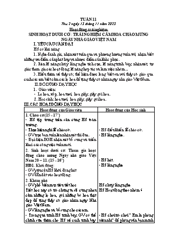Kế hoạch bài dạy các môn Lớp 2 - Tuần 11 (Thứ 2, 3, 4) - Năm học 2023-2024 - Trần Thị Việt Hà