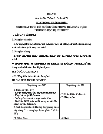 Kế hoạch bài dạy các môn Lớp 2 - Tuần 11 (Thứ 2, 3, 4) - Năm học 2022-2023 - Đinh Thị Thanh Hà