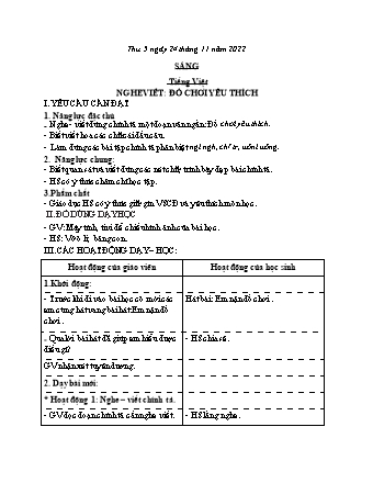 Kế hoạch bài dạy các môn Lớp 2 - Tuần 12 (Thứ 5, 6) - Năm học 2022-2023 - Đinh Thị Thanh Hà