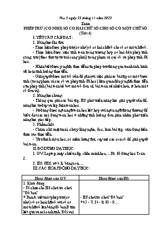 Kế hoạch bài dạy các môn Lớp 2 - Tuần 12 (Thứ 5, 6) - Năm học 2023-2024 - Trần Thị Việt Hà