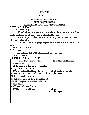 Kế hoạch bài dạy các môn Lớp 2 - Tuần 13 (Thứ 2, 3, 4) - Năm học 2022-2023 - Đinh Thị Thanh Hà