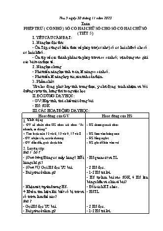 Kế hoạch bài dạy các môn Lớp 2 - Tuần 13 (Thứ 5, 6) - Năm học 2023-2024 - Trần Thị Việt Hà