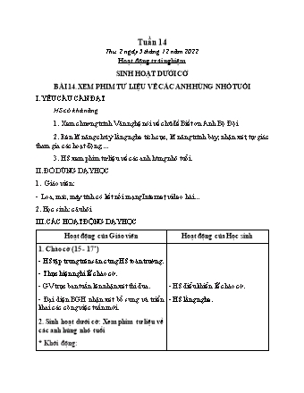 Kế hoạch bài dạy các môn Lớp 2 - Tuần 14 (Thứ 2, 3, 4) - Năm học 2022-2023 - Đinh Thị Thanh Hà