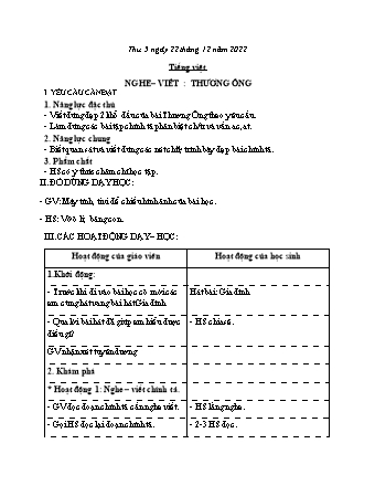 Kế hoạch bài dạy các môn Lớp 2 - Tuần 16 (Thứ 5, 6) - Năm học 2022-2023 - Đinh Thị Thanh Hà