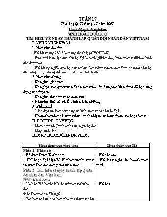 Kế hoạch bài dạy các môn Lớp 2 - Tuần 17 (Thứ 2, 3, 4) - Năm học 2023-2024 - Đinh Thị Mai