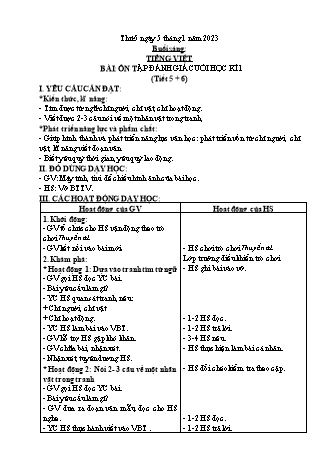 Kế hoạch bài dạy các môn Lớp 2 - Tuần 18 (Thứ 5, 6) - Năm học 2022-2023 - Trần Thị Khánh Huyền