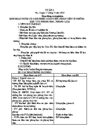Kế hoạch bài dạy các môn Lớp 2 - Tuần 2 - Năm học 2023-2024 - Trần Thị Việt Hà