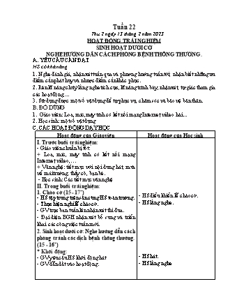 Kế hoạch bài dạy các môn Lớp 2 - Tuần 22 (Thứ 2, 3, 4) - Năm học 2022-2023 - Trần Thị Khánh Huyền