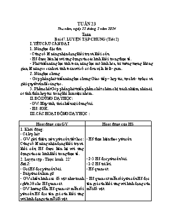 Kế hoạch bài dạy các môn Lớp 2 - Tuần 23 (Thứ 5, 6) - Năm học 2023-2024 - Lê Thị Huyền Nữ