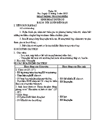 Kế hoạch bài dạy các môn Lớp 2 - Tuần 26 (Thứ 2, 3, 4) - Năm học 2022-2023 - Lê Thị Minh Hưng