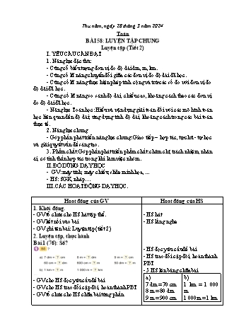 Kế hoạch bài dạy các môn Lớp 2 - Tuần 28 (Thứ 5, 6) - Năm học 2023-2024 - Trần Thị Việt Hà