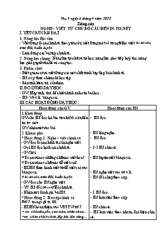 Kế hoạch bài dạy các môn Lớp 2 - Tuần 29 (Thứ 5, 6) - Năm học 2022-2023 - Lê Thị Minh Hưng