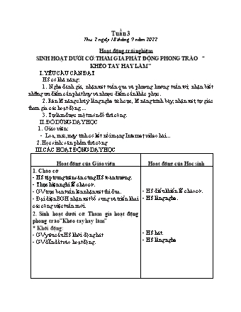 Kế hoạch bài dạy các môn Lớp 2 - Tuần 3 (Thứ 2, 3, 4) - Năm học 2023-2024 - Đinh Thị Thanh Hà