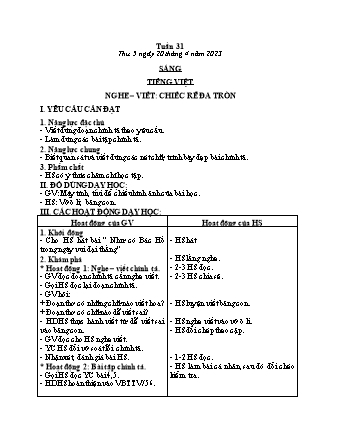 Kế hoạch bài dạy các môn Lớp 2 - Tuần 31 (Thứ 5, 6) - Năm học 2022-2023 - Đinh Thị Thanh Hà