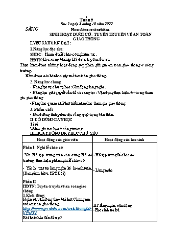 Kế hoạch bài dạy các môn Lớp 2 - Tuần 5 (Thứ 2, 3, 4) - Năm học 2022-2023 - Lê Thị Minh Hưng
