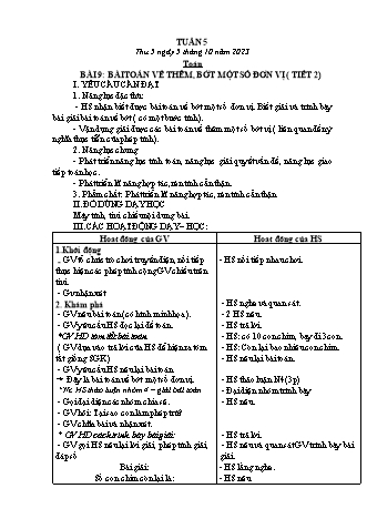 Kế hoạch bài dạy các môn Lớp 2 - Tuần 5 (Thứ 5, 6) - Năm học 2023-2024 - Trần Thị Việt Hà
