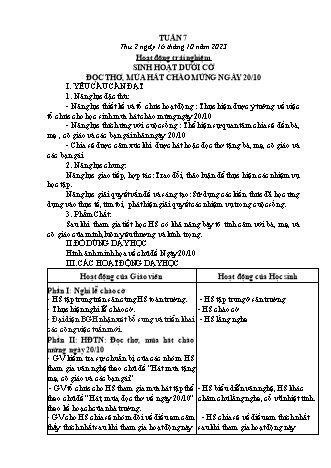 Kế hoạch bài dạy các môn Lớp 2 - Tuần 7 (Thứ 2, 3, 4) - Năm học 2023-2024 - Trần Thị Việt Hà