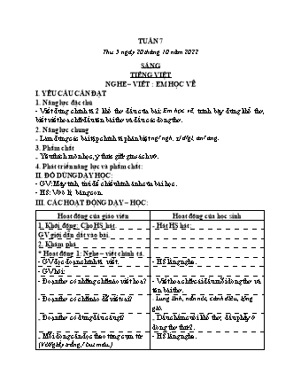Kế hoạch bài dạy các môn Lớp 2 - Tuần 7 (Thứ 5, 6) - Năm học 2022-2023 - Trần Thị Khánh Huyền