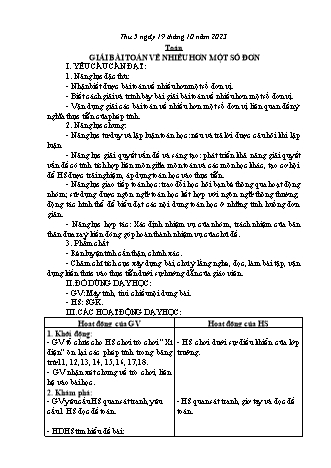 Kế hoạch bài dạy các môn Lớp 2 - Tuần 7 (Thứ 5, 6) - Năm học 2023-2024 - Trần Thị Việt Hà