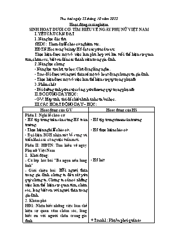 Kế hoạch bài dạy các môn Lớp 2 - Tuần 8 (Thứ 2, 3, 4) - Năm học 2023-2024 - Trần Thị Việt Hà