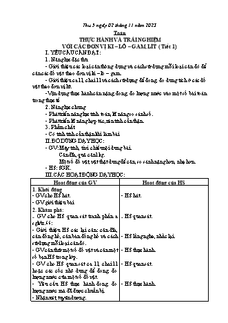 Kế hoạch bài dạy các môn Lớp 2 - Tuần 9 (Thứ 5, 6) - Năm học 2023-2024 - Trần Thị Việt Hà