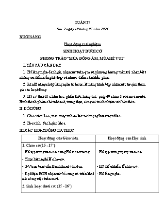 Kế hoạch bài dạy các môn Lớp 3 - Tuần 27 - Năm học 2023-2024 - Phan Trà Giang