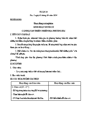 Kế hoạch bài dạy các môn Lớp 3 - Tuần 29 - Năm học 2023-2024 - Phan Trà Giang