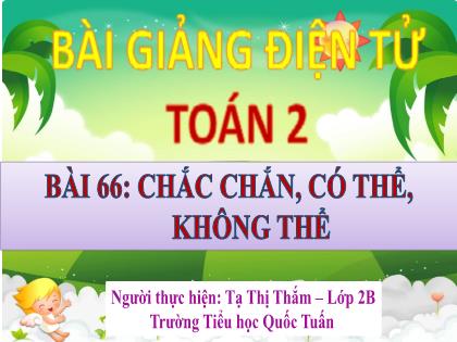 Bài giảng Toán 2 (Kết nối tri thức) - Bài 66: Chắc chắn, có thể, không thể - Tạ Thị Thắm