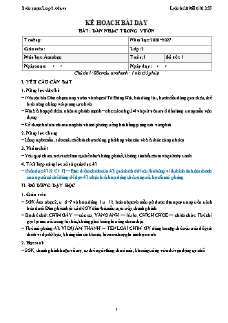 Giáo án Âm nhạc lớp 2 năm học 2026-2027 trọn bộ cả năm (Tích hợp năng lực số và AI)