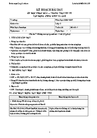 Giáo án Âm nhạc lớp 2 năm học 2026-2027 - Tuần 30 - Ôn đọc nhạc số 4. Trang trại vui vẻ vận động cùng kiến và gấu (Tích hợp năng lực số và AI)