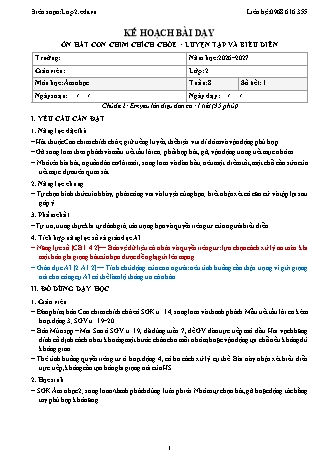 Giáo án Âm nhạc lớp 2 năm học 2026-2027 - Tuần 8 - Ôn hát con chim chích chòe. Luyện tập và biểu diễn (Tích hợp năng lực số và AI)
