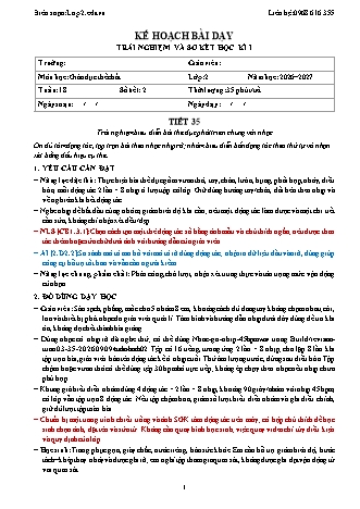 Giáo án GDTC lớp 2 năm học 2026-2027 - Tuần 18 (Tích hợp năng lực số và AI)