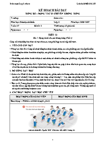 Giáo án GDTC lớp 2 năm học 2026-2027 - Tuần 27 (Tích hợp năng lực số và AI)