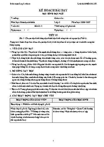 Giáo án GDTC lớp 2 năm học 2026-2027 - Tuần 3 (Tích hợp năng lực số và AI)