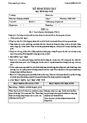 Giáo án GDTC lớp 2 năm học 2026-2027 - Tuần 7 (Tích hợp năng lực số và AI)
