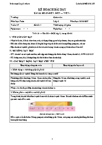 Giáo án Toán lớp 2 năm học 2026-2027 - Tuần 27 (Tích hợp năng lực số và AI)