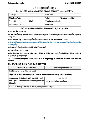 Giáo án Toán lớp 2 năm học 2026-2027 - Tuần 29 (Tích hợp năng lực số và AI)